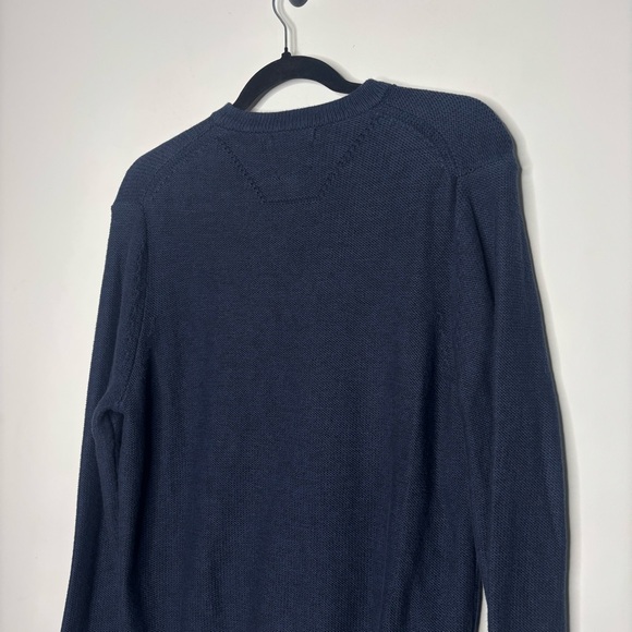Brooks Brothers Men’s Red Fleece Navy Blue Long Sleeve Cotton Henley Sweater Med - Picture 5 of 6